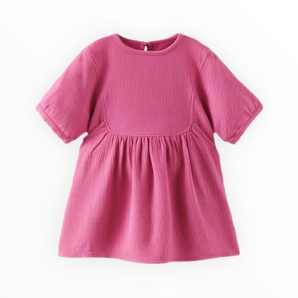 ZARA Kids | Fuchsia | DRESS WITH RUCHING - Picture 2 of 5